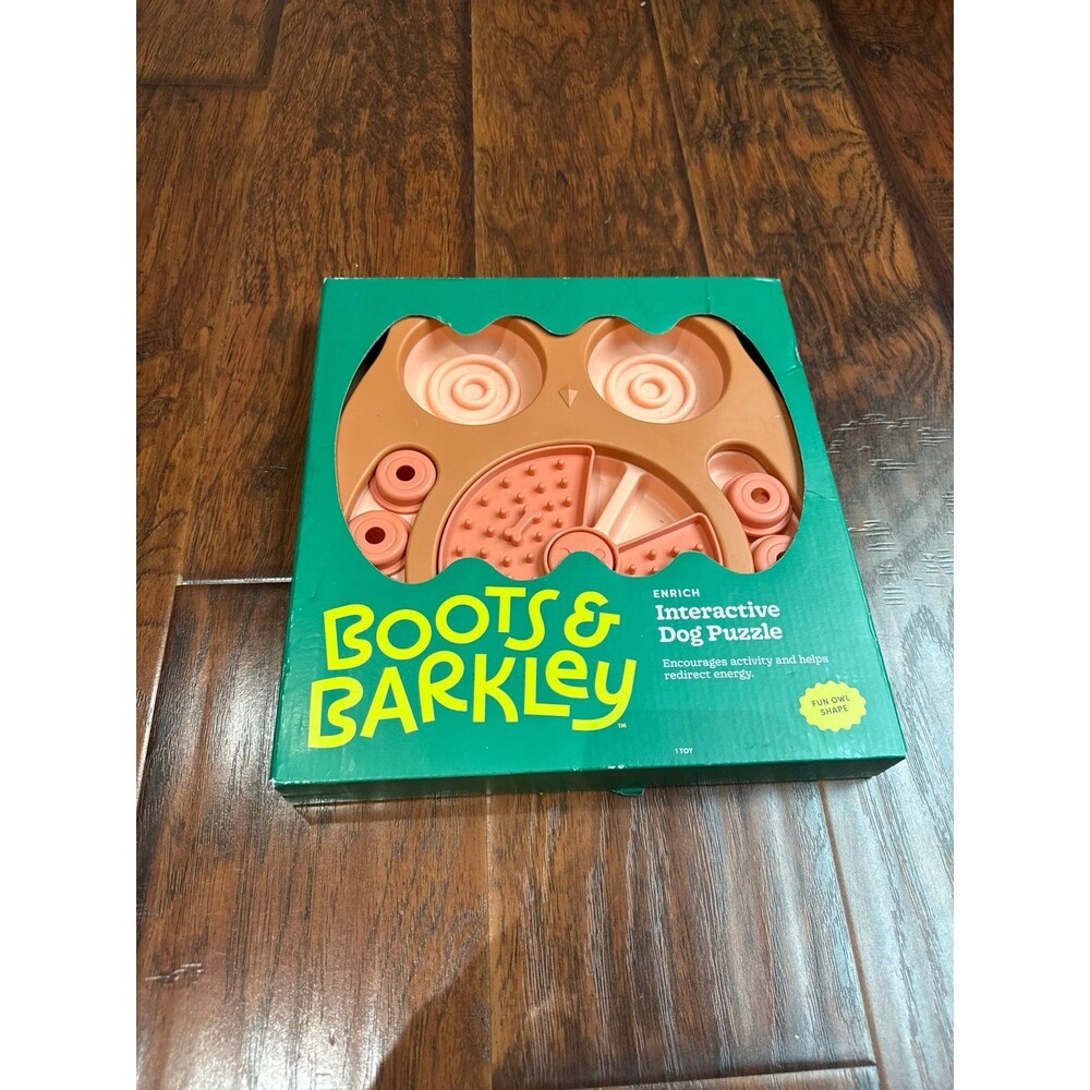 Boots & Barkley interactive dog puzzle in an owl shape.